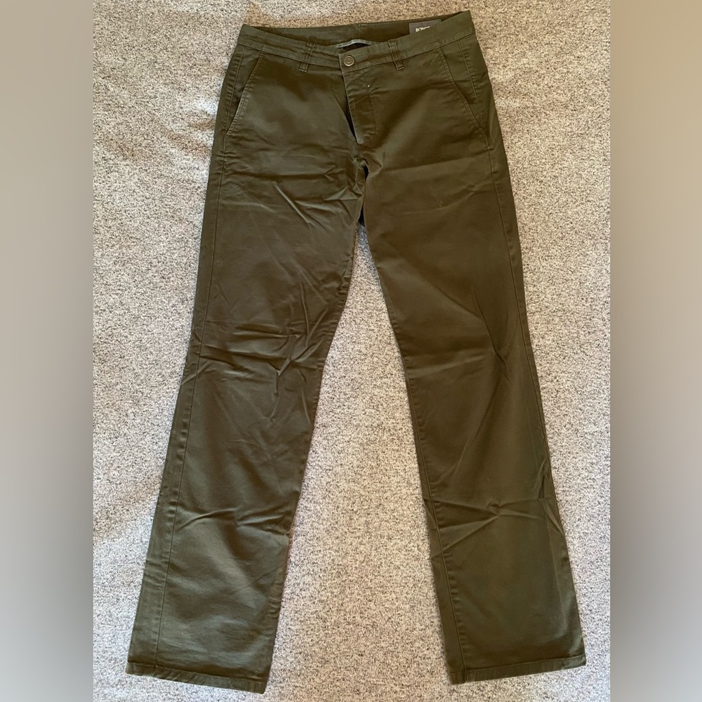 Bonobos - Stretch Washed Chinos - Straight Leg - 32x32 - Color: Dark Olive Green